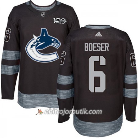 Män Ishockey Vancouver Canucks Tröja Brock Boeser 6 1917-2017 100th Anniversary Adidas Svart Authentic